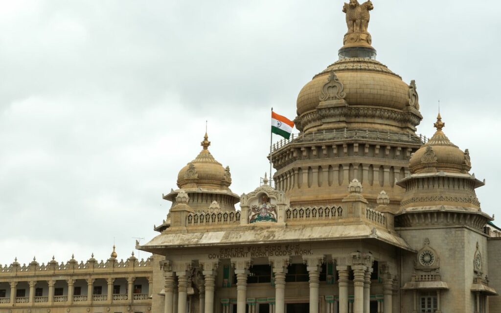 An ornate government building in Bengaluru, India.