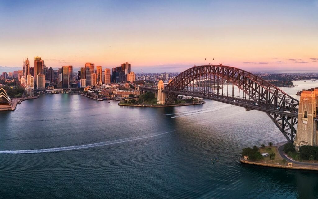 An aerial view of Sydney, Australia.